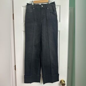 Dear John -Holly stretch twill straight leg wide hem jeans “Jet Set” black wash